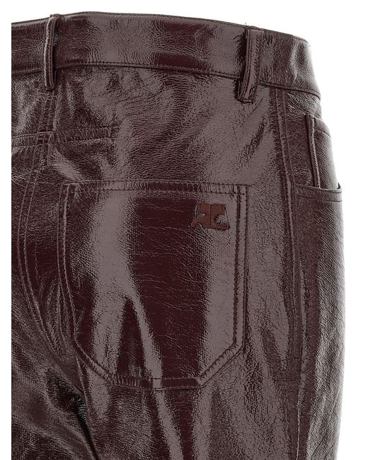 Courreges 're Edition Vinyl' -broek in het Brown