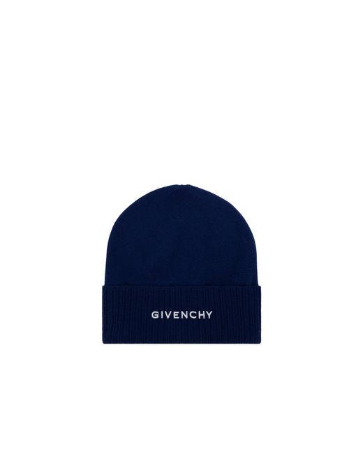 Givenchy Blue Wool Logo Hut