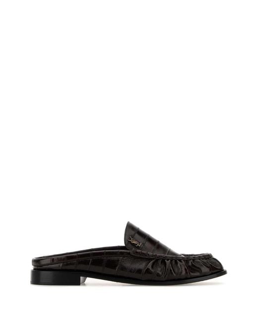 Saint Laurent Black Leather Le Loafers Slippers for men