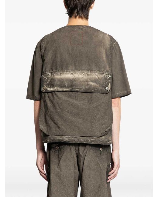 Uma Wang Natural Vest With Flap And Button Pocket