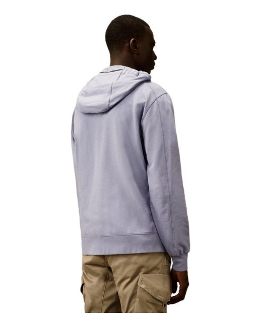 C P Company Blue Light Fleece Lavander Hoodie for men
