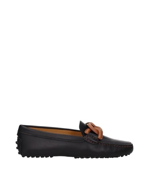 Tod's Black Moccasins/ Leather