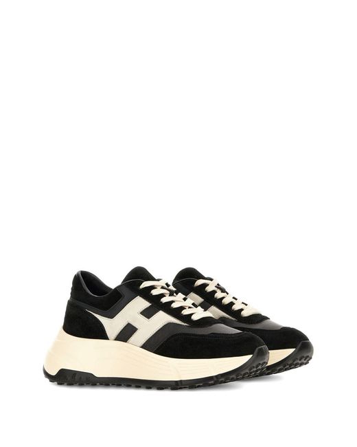 Hogan Black Suede Trainers With Precious Detailing