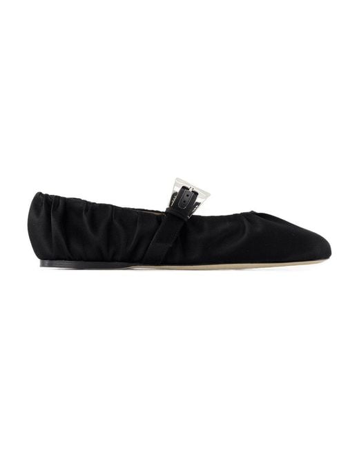 Paris Texas Ballerinas Sveva Plisse Silk Black