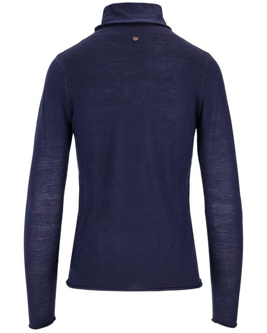 LA ROSE Blue Sottomettimi Fitted Roll Neck Top