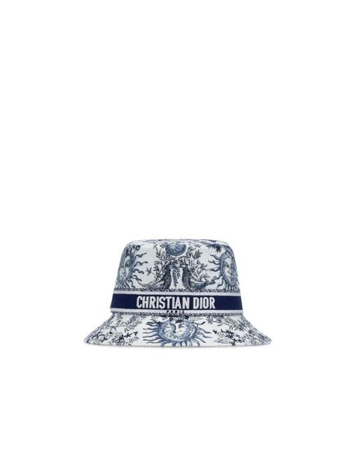 Dior Blue D-Bobby Toile De Jouy Soleil Small Brim Bucket Hat