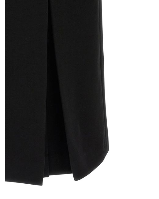 Ermanno Scervino Black Midi Dress With Crossover Front