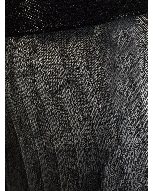 Prada Gray Metallic-effect Striped Tights