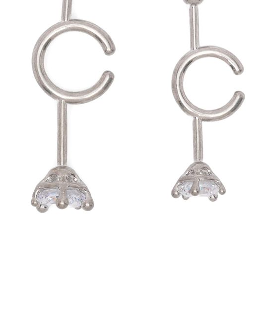 Panconesi White Diamanti Spina Ear Cuffs