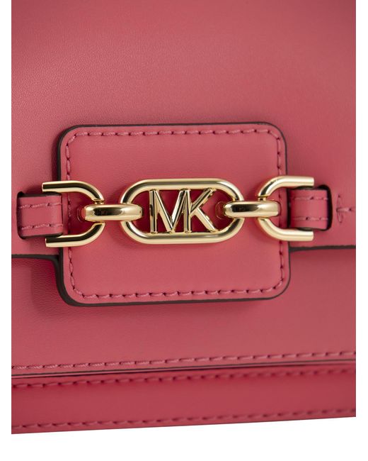 Michael Kors Red Heather Extra-small Leather Shoulder Bag