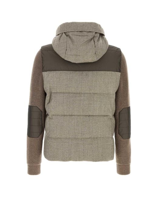 Moorer Green Cappuccino Wool Bensa Down Jacket