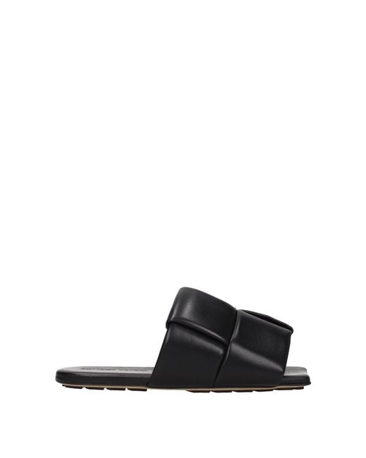 Bottega Veneta Black Slippers And Clogs Leather