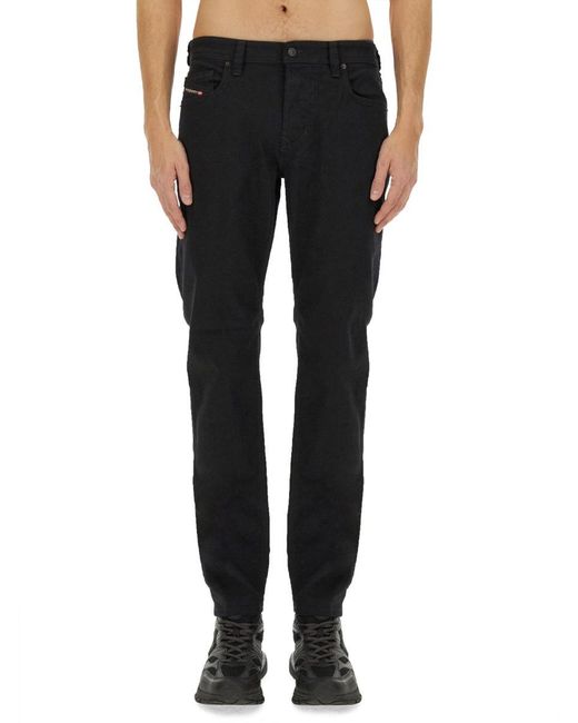 DIESEL Black Straight Mid Rise Jeans for men