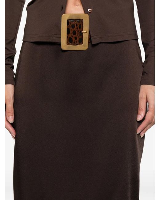 Tom Ford Brown Silk Pencil Skirt