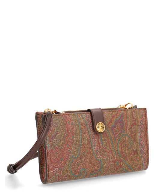 Etro Brown "Arnica" Shoulder Wallet