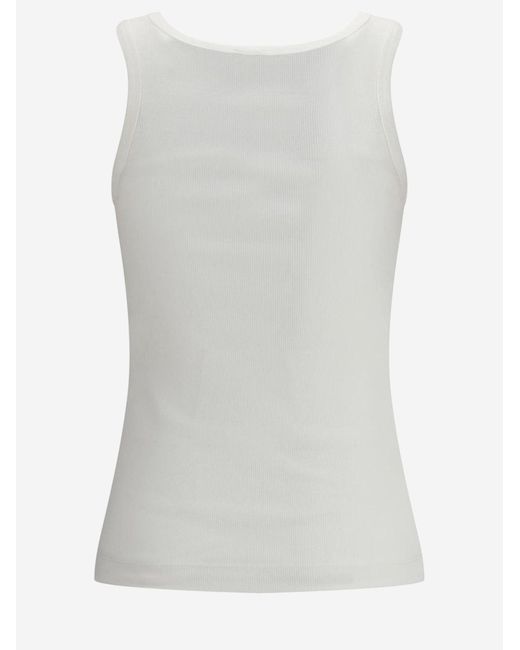 Pinko White Stretch Cotton Tank Top