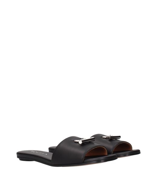 McQueen Black Alexander Mc Queen Arc Leather Sandals And Clogs
