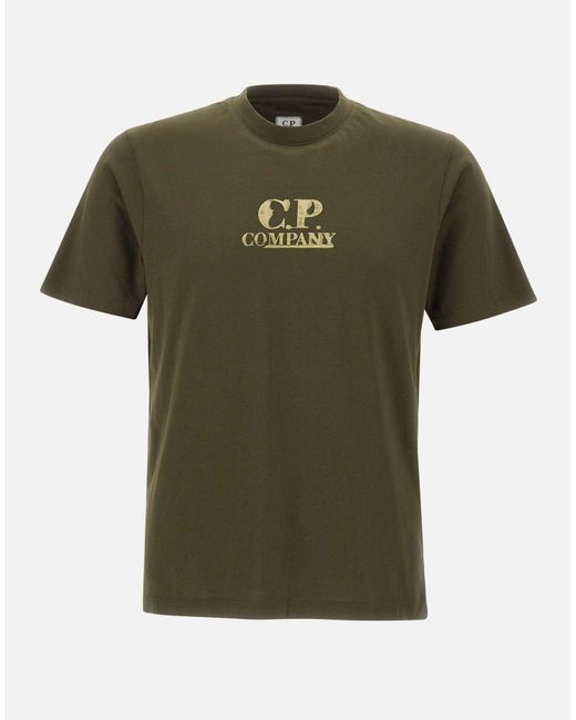 C P Company C.p. Bedrijf Militair Groen Grafisch Logo T -shirt in het Green voor heren