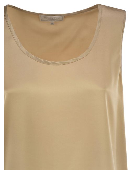 Antonelli Natural Sleeveless Silk Stretch Top
