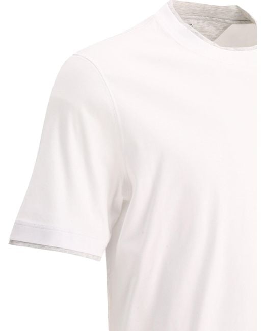 Brunello Cucinelli "Faux Laying" T -Shirt in White für Herren