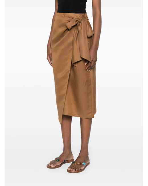 Max Mara Tequila Midi Rok in het Natural