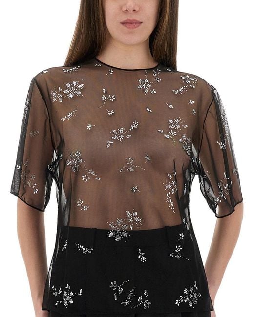 Rabanne Black Transparent Top With Applications