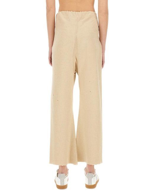 Maison Margiela Natural Relaxed Fit Wide Leg Cotton Pants for men