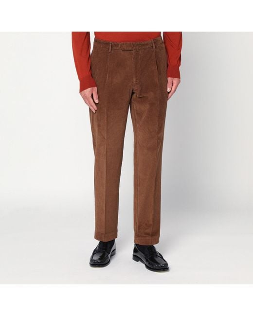 Santaniello Brown Corduroy Pants for men