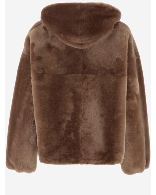 Blancha Brown Shearling Reversible Jacke