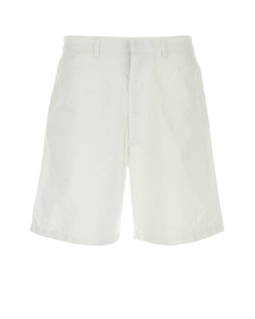Prada White Oxford Bermuda Shorts Cotton for men