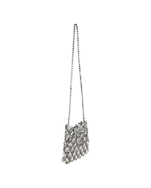 Self-Portrait White Crystal Embellished Clutch