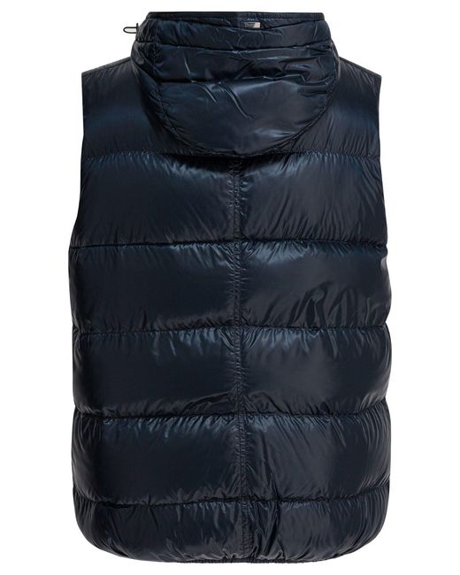 Herno Blue Nylon Sleeveless Jacket Jackets And Coats