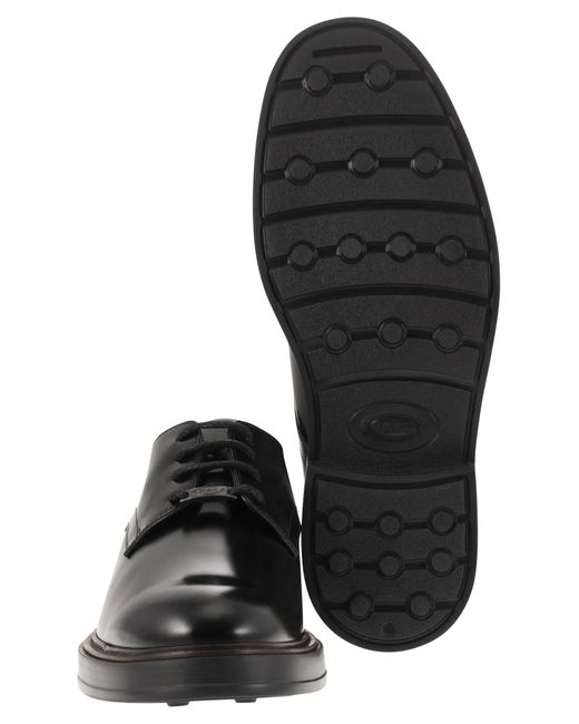 Tod's Black Leather Lace Up for men
