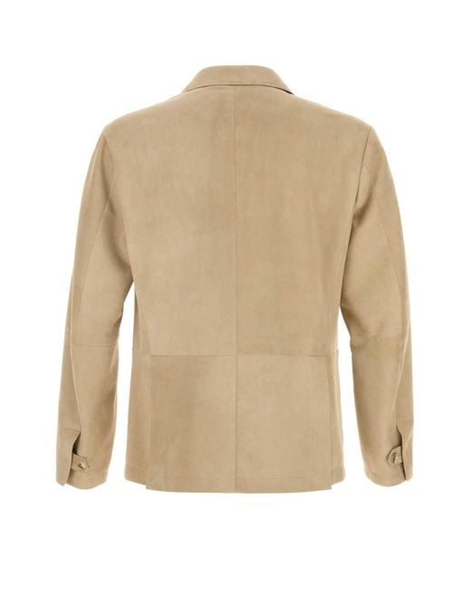 Canali Natural Sand Suede Blazer
