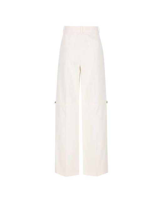 Fendi White Cotton Trousers