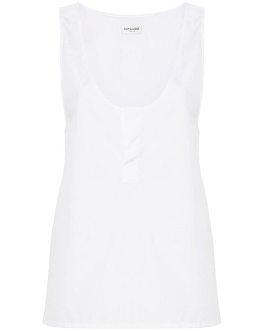 Saint Laurent 'henley' Tanktop in het White