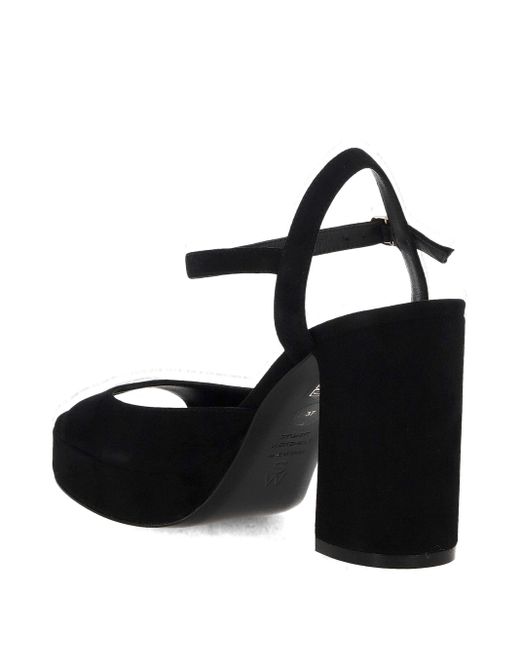 Stuart Weitzman Black Schwarze Hohe Blockabsatzsandalen