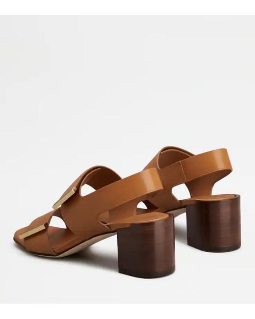 Tod's Brown Leather Sandals