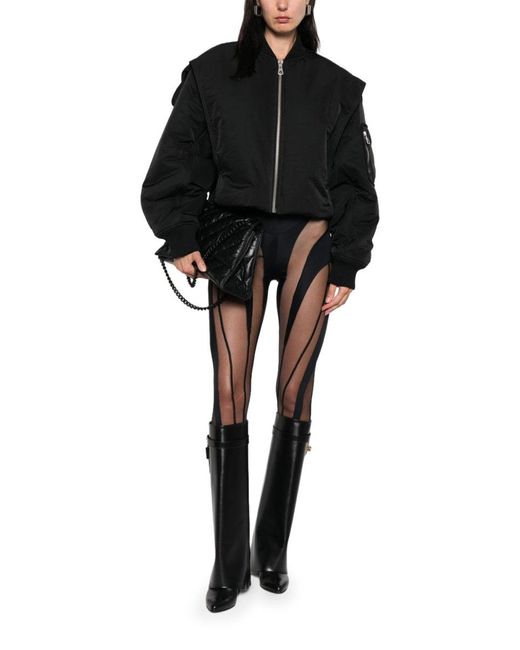 Jean Paul Gaultier Black Cropped Bomber Jacket