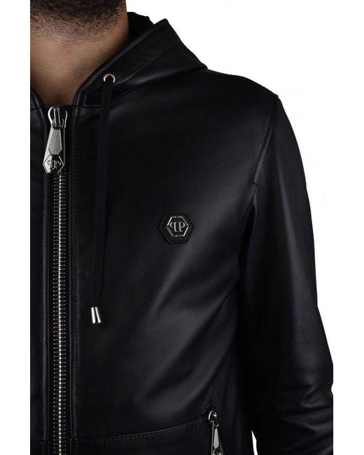Philipp Plein Blue Hooded Jacket