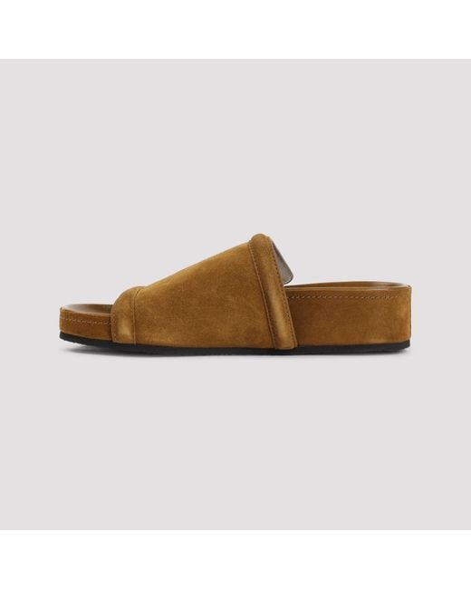 Phoebe Philo Brown Chunky Slide Sandals