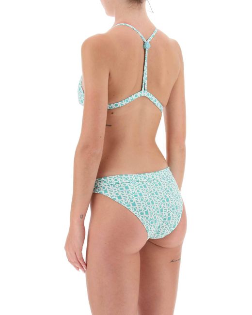 Bikini Conjunto con impresión del logotipo Moncler de color Green