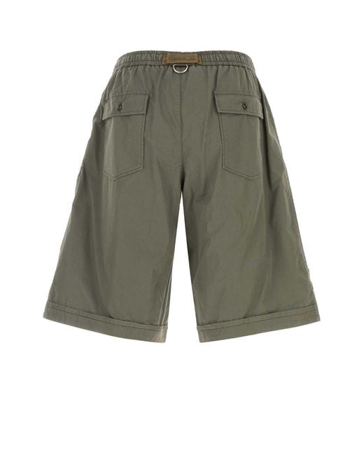Dolce & Gabbana Olive Green Poplin Bermuda Shorts for men