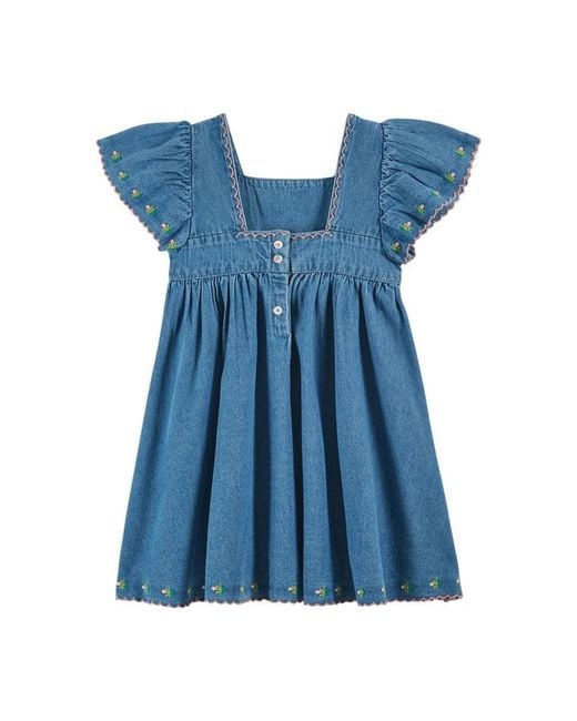 Emile Et Ida Blue Vestito Con Fiore