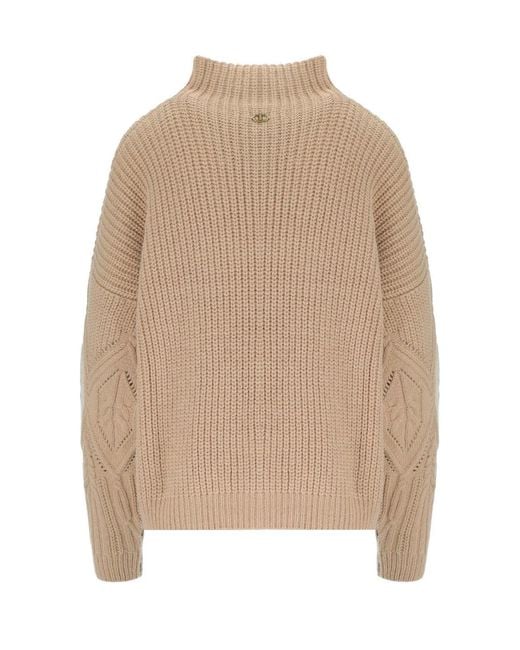 Twinset Natural Cratere Turtleneck Jumper