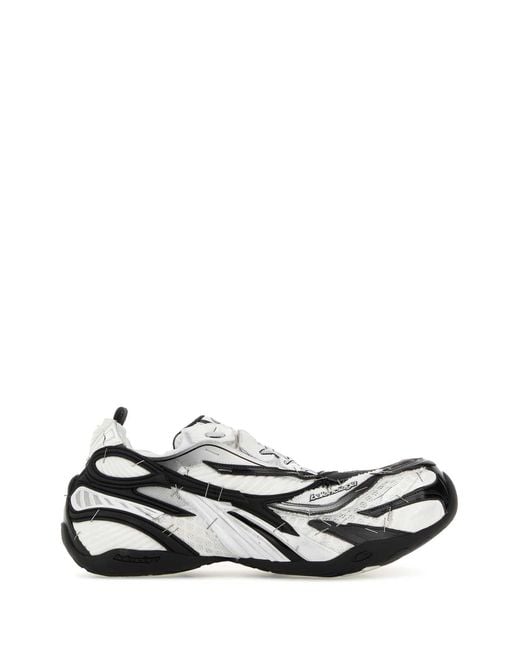 Balenciaga White Two-tone Fabric Soleless Sneakers for men