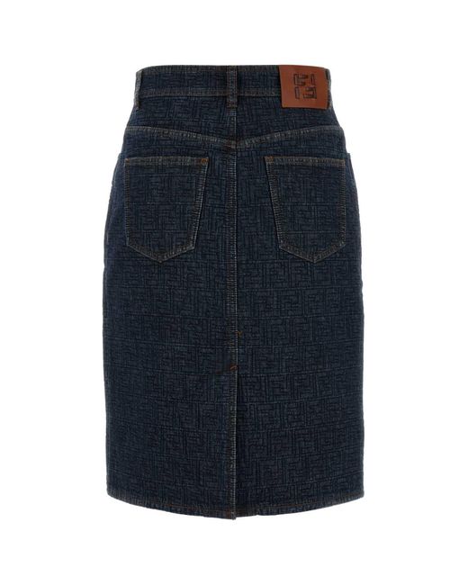 Fendi Blue Denim Skirt