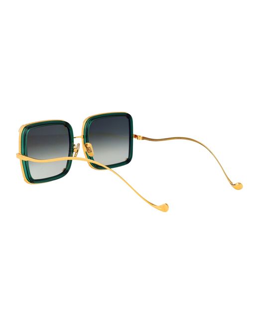 Anna Karin Karlsson Green Squared Sunglasses Moon Emerald