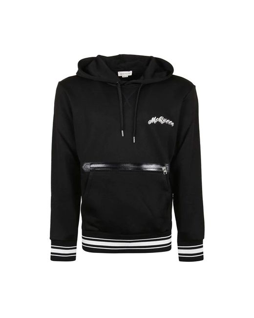 Alexander McQueen Black Logo Hooded Sweatshirt for men