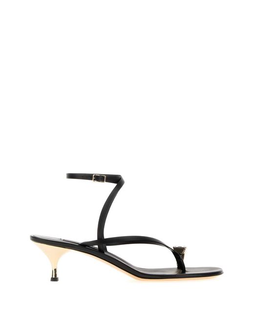Casadei White Leather Thong Sandals